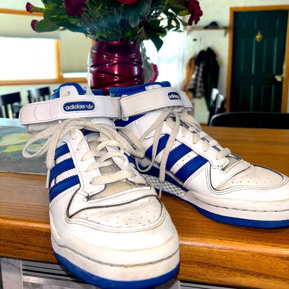 ADIDAS SHOES- WHITE/BLUE